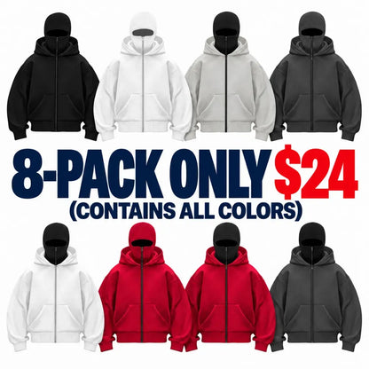 Men's Balaclava Hoodie with Built-In Zip