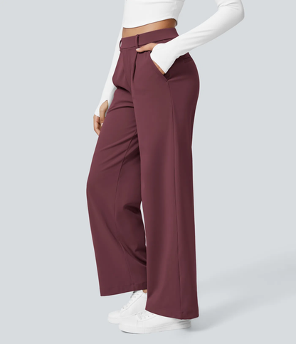 🔥 LAST DAY SALE  High‑Waist Straight‑Leg Tailored Trousers with Side Pockets