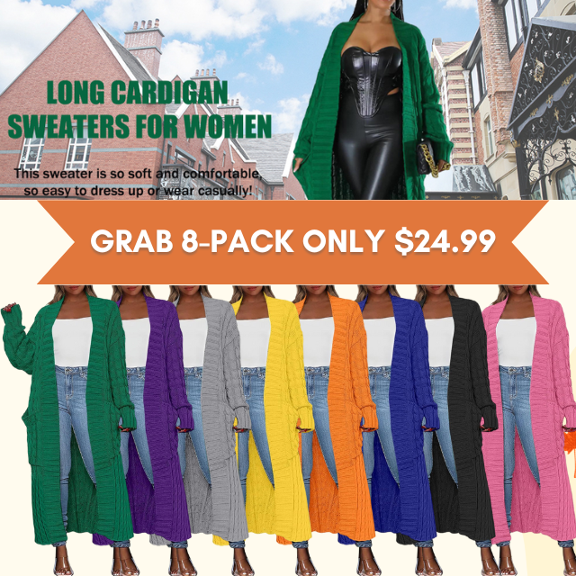 🔥 TODAY ONLY SALE! Women’s Oversized Long Knit Cardigan – Cozy Open-Front Long Sleeve Sweater Coat | Limited-Time Deal