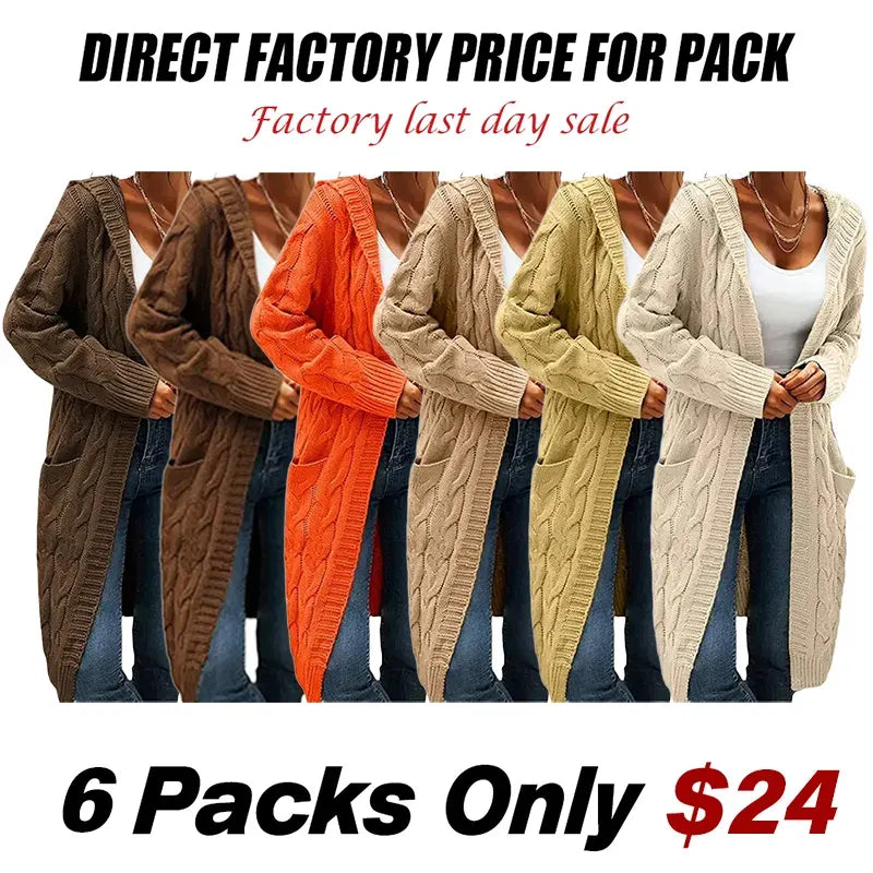Women's Oversized Acrylic Cable-Knit Cardigan