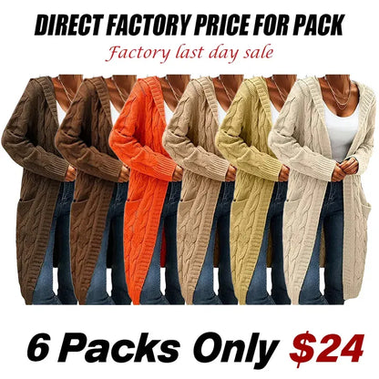 Women's Oversized Acrylic Cable-Knit Cardigan