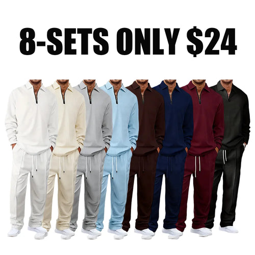 Men's solid color checkered casual suit