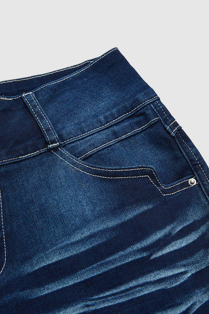 High waisted flared denim casual pants (Multiple Colors)