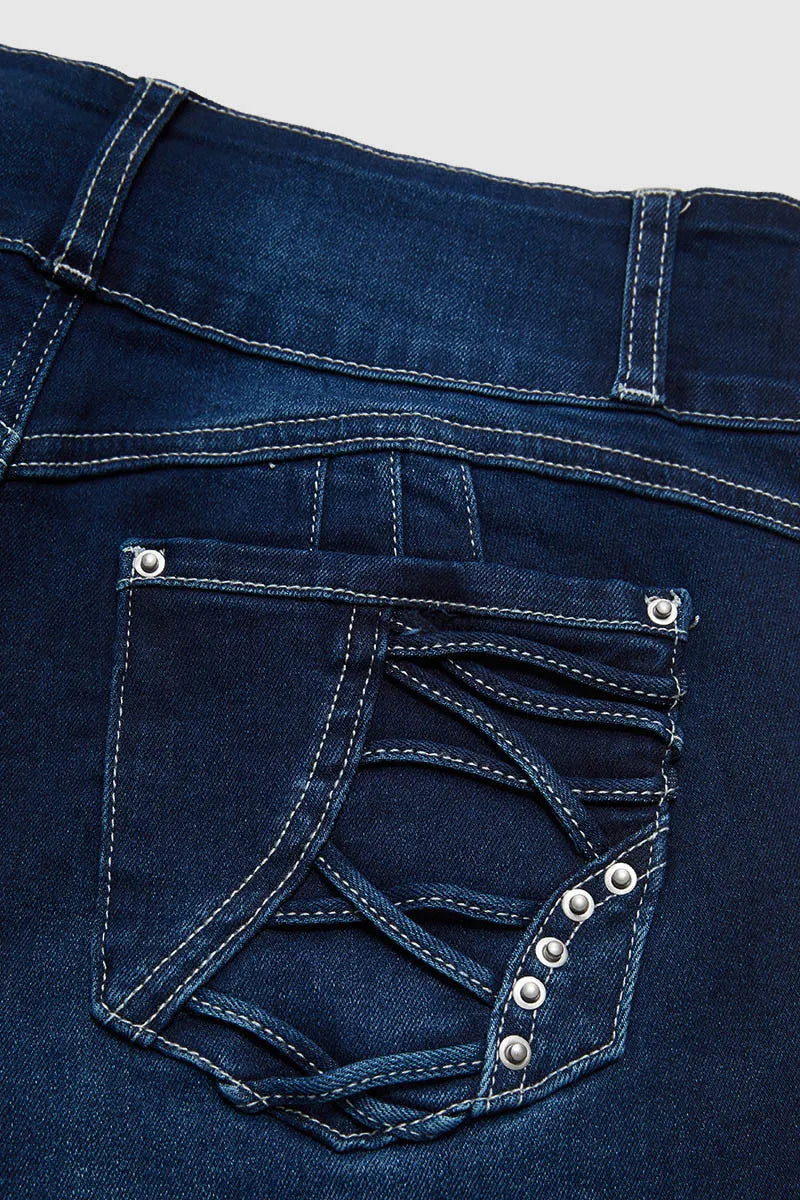 High waisted flared denim casual pants (Multiple Colors)