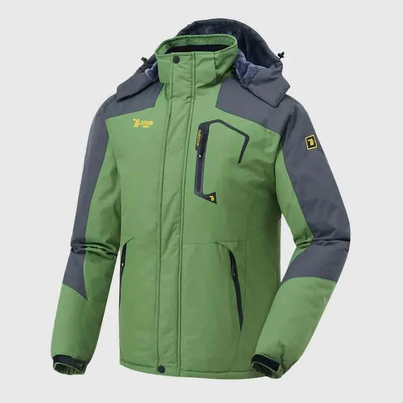 🔥Last day promotion⚡Men's Ski Snow Jacket  Waterproof Insulated Fleece Outdoor Mountain Hooded Winter Coat