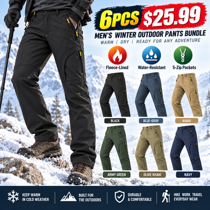 🔥 BESTSELLER | Men's Fleece-Lined Water-Resistant Winter Outdoor Pants