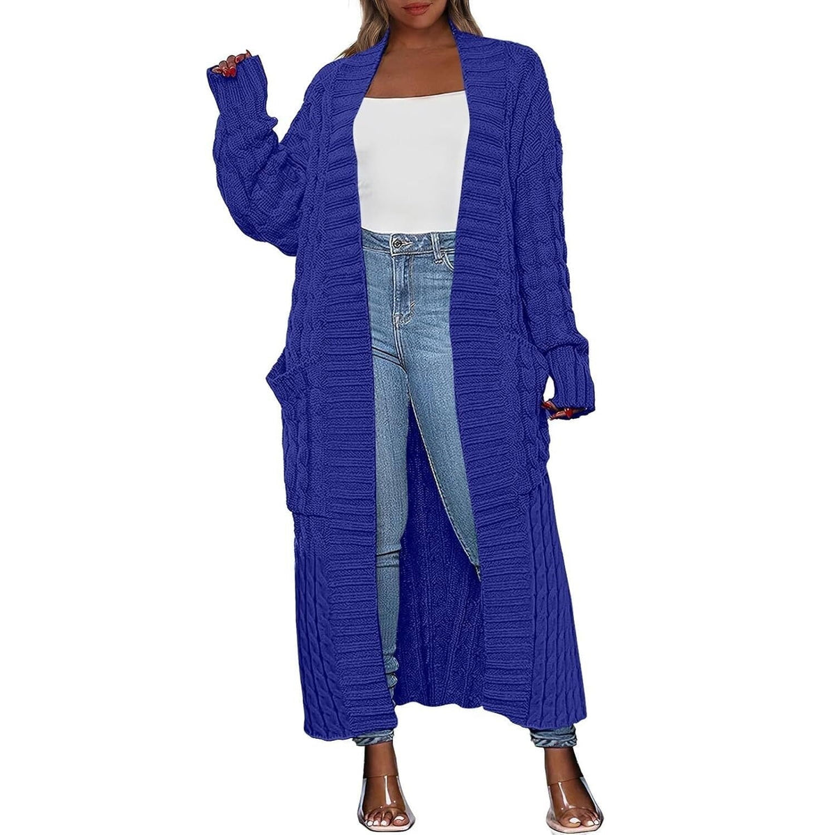 🔥 TODAY ONLY SALE! Women’s Oversized Long Knit Cardigan – Cozy Open-Front Long Sleeve Sweater Coat | Limited-Time Deal