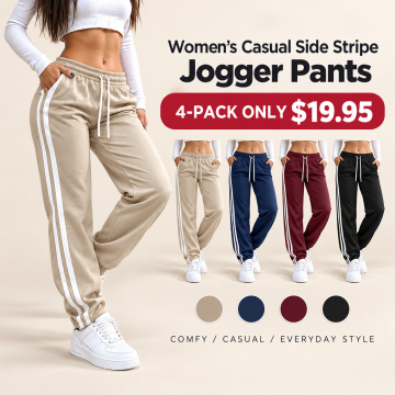 Women's Casual Side Stripe Jogger Pants