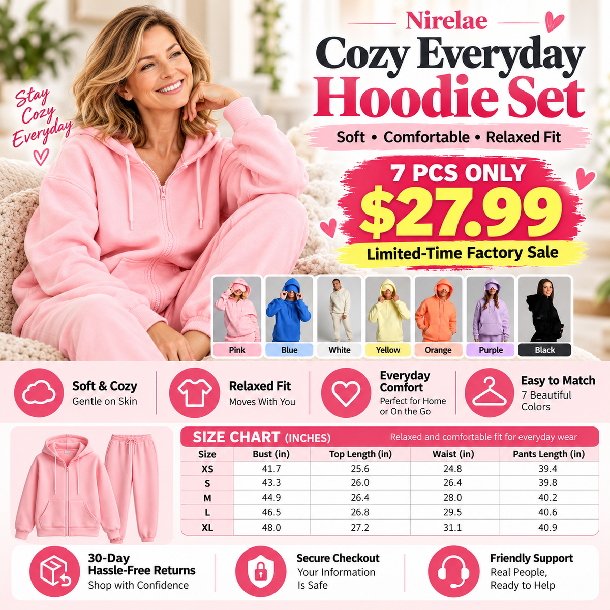 Unisex Bestselling Hoodie Sweatsuit Set | Must-Have for Travel & Daily Wear