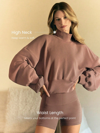 Soft And Comfortable Crewneck Sweatshirt Wide-Leg Pants Set