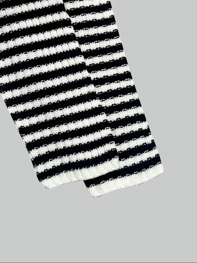Women's Striped Patchwork Print Batwing Sleeve Split Hem Sweater