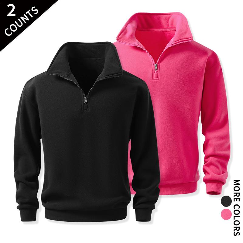 Men's Cozy Quarter-Zip Sweatshirts, Single or 2-Pack