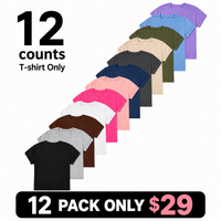 12 PACK ONLY $29-(Black + light gray + brown + white + bright pink + light pink + navy blue + dark gray + beige + olive green + light blue + purple)