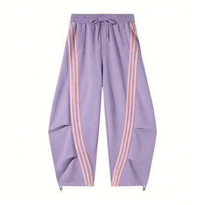 Flooo Loose Wide Leg Striped Track Pants