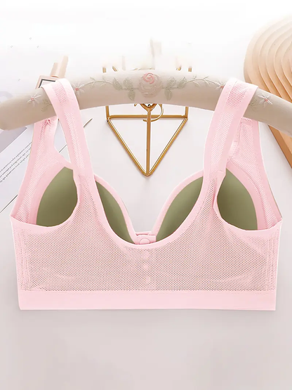 Women's 6-Pack Front Closure Push-Up Bra – Jacquard Full Coverage Unlined Seamless Underwire Bra for Daily Wear