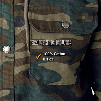 Water Repellent Duck Hooded Shirt Jacket for Men