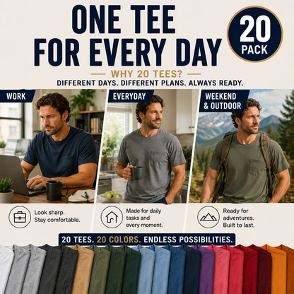Herren-T-Shirt aus schwerer Baumwolle mit Brusttasche – Lockere Passform für Alltag und Freizeit