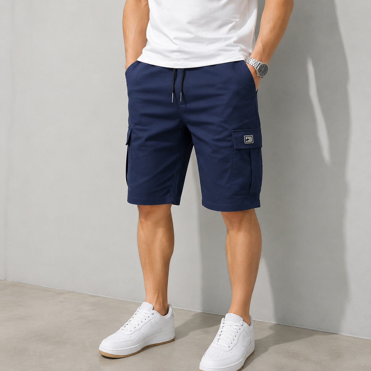 Men's Multi-Pocket Drawstring Cargo Shorts — Value Bundle