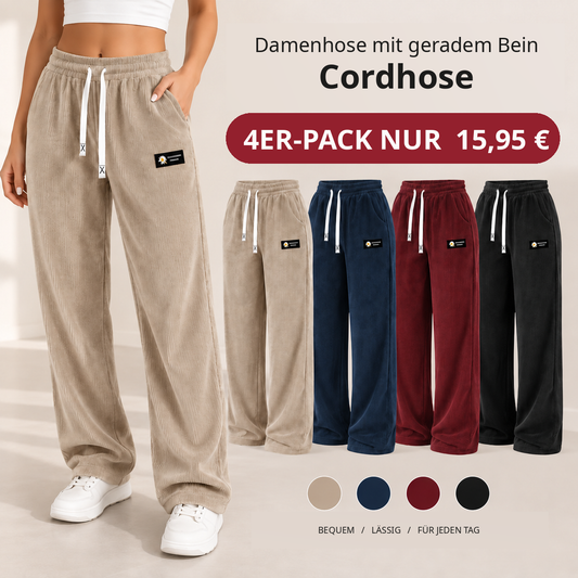 LETZTER VERKAUFSTAG Damen-Cordhose mit geradem Bein – 100 % Baumwolle
