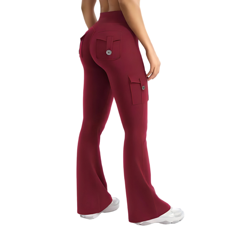 Women's High Waisted Scrunch Flare Yoga Leggings with Pockets