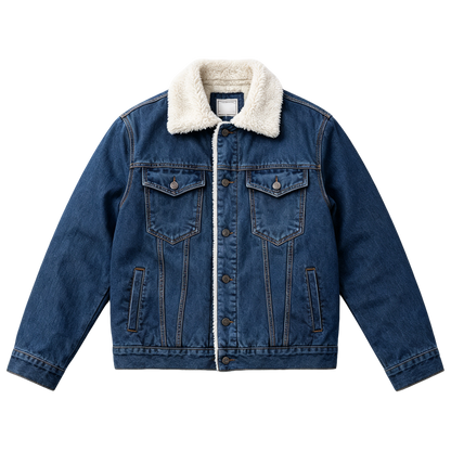 🔥🔥  BESTSELLER | Men's Sherpa-Lined Denim Jacket