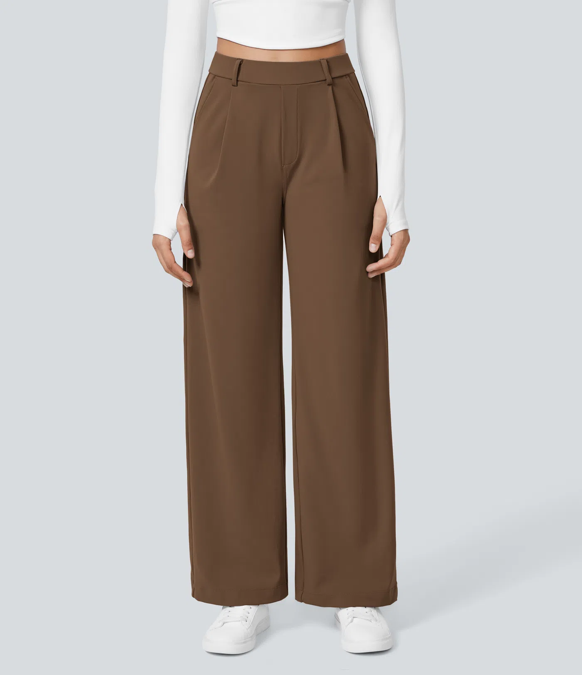 🔥 LAST DAY SALE  High‑Waist Straight‑Leg Tailored Trousers with Side Pockets