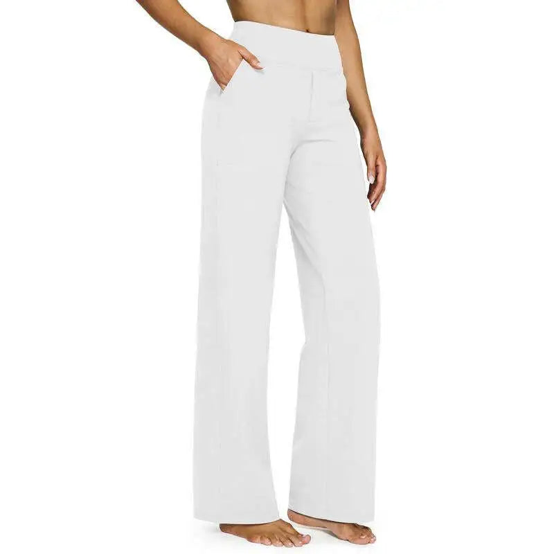 💚Women's High-Waist Wide Leg Pants – Business Casual Yoga Dress Pants with Pockets