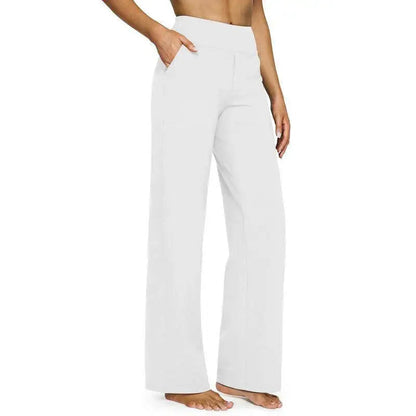 💚Women's High-Waist Wide Leg Pants – Business Casual Yoga Dress Pants with Pockets