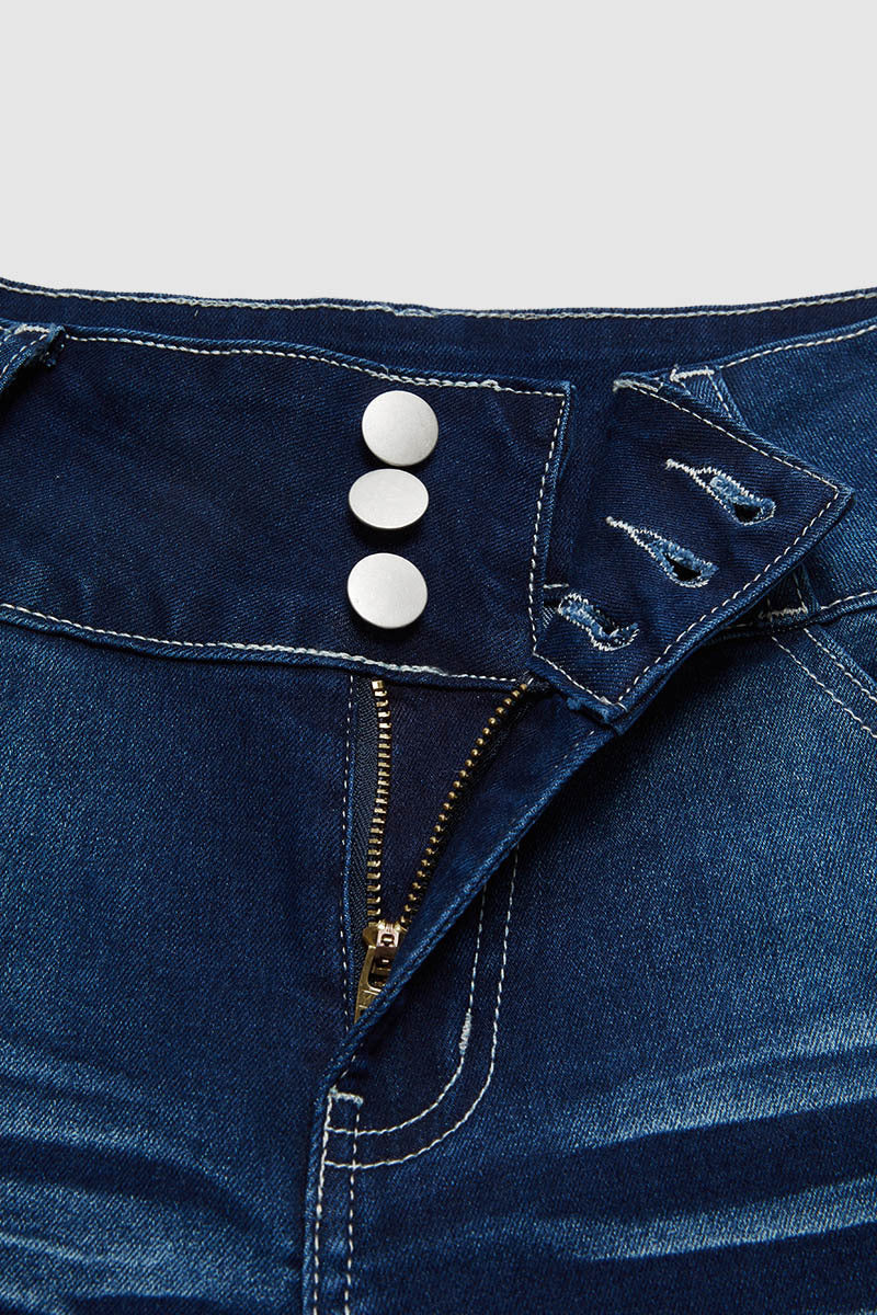 High waisted flared denim casual pants (Multiple Colors)