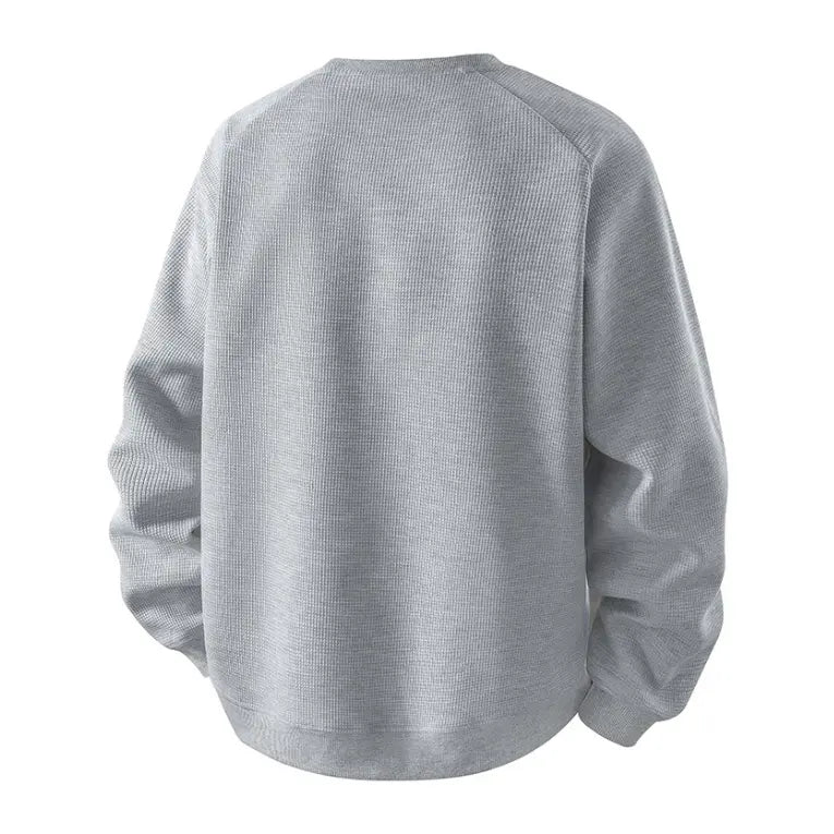 Men's 100% Cotton French Terry Relaxed-Fit Color-Block Crew Neck Sweatshirt