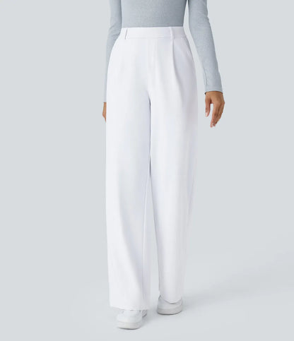 Big Spring Sale!High Waisted Side Pocket Straight Leg Work Pants