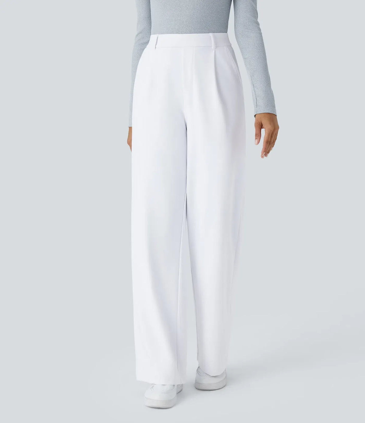 Fall Big Sale!High Waisted Side Pocket Straight Leg Work Pants