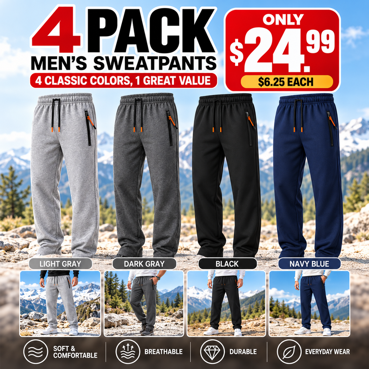 ⏰ 50% Off End-of-Season Sale – Quality at Half Price! ✨ Men’s Warm Winter Sweatpants for Ultimate Comfort ❄️👖