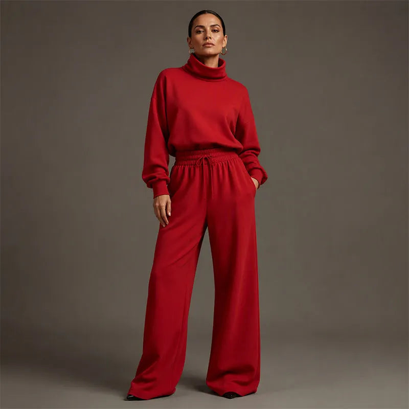 Soft-Touch Turtleneck Two-Piece Set