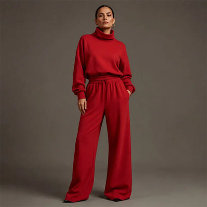 Soft-Touch Turtleneck Two-Piece Set
