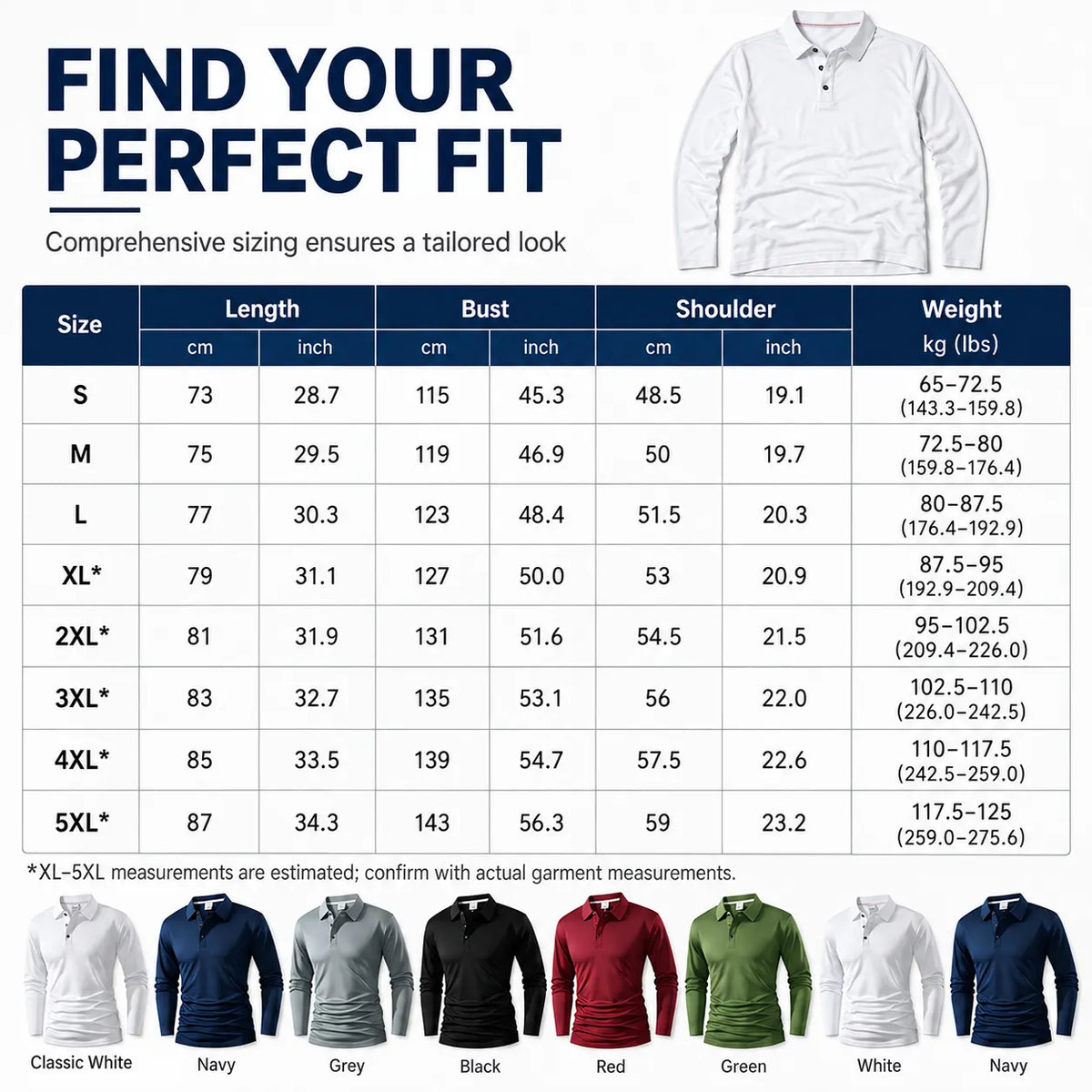 Men's Long Sleeve Collared T-Shirt