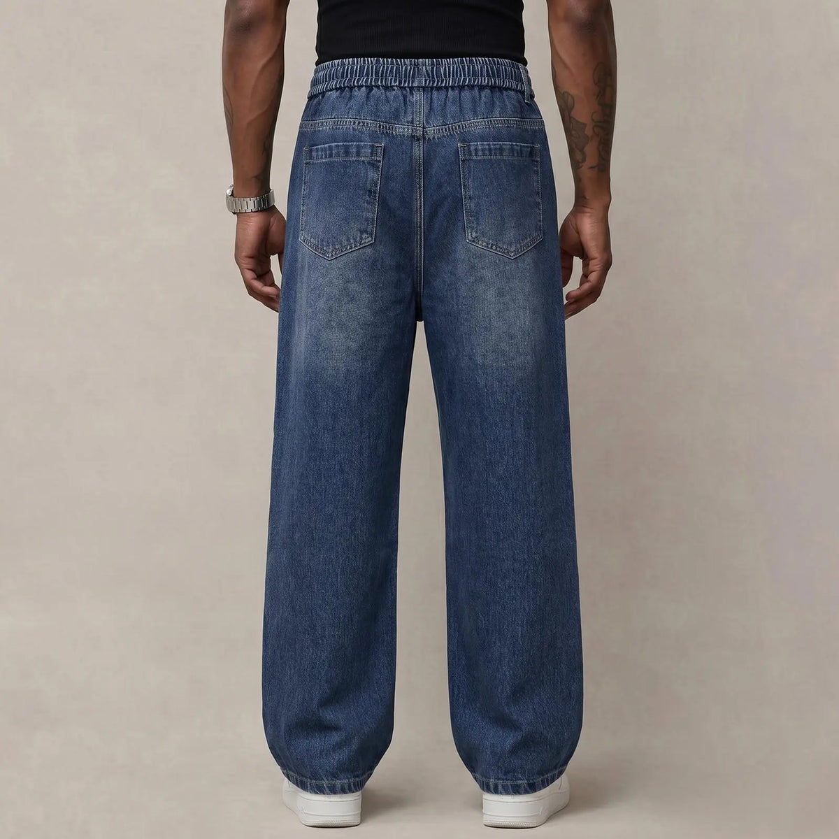🔥 BEST SELLER | Men's Stretch Cotton Loose-Fit Drawstring Jeans