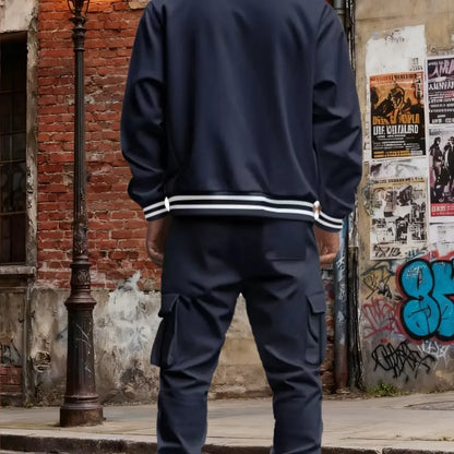 Men's Baseball Jacket and Cargo Pants Set