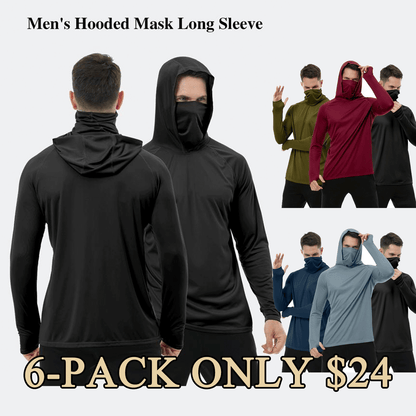 Men's UPF 50+ Sun Protection HoodedShirt with Face Mask