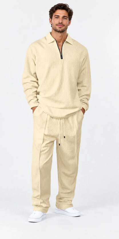 Men's basic casual sweatshirt and sweatpants two-piece set
