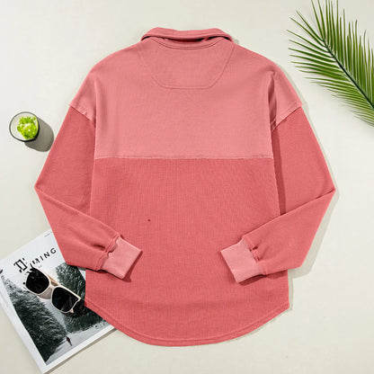 Women's Waffle Knit Half-Zip Pullover