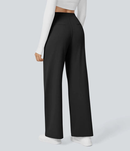 🔥 LAST DAY SALE  High‑Waist Straight‑Leg Tailored Trousers with Side Pockets