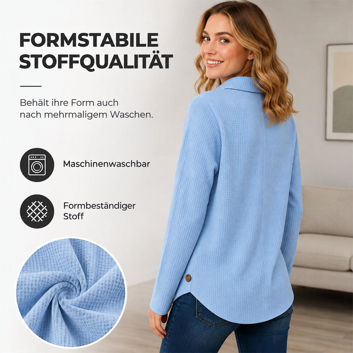 ✨Bestseller 👕 Weiches Waffelstrick-Top mit asymmetrischem Saum – Vielseitige Farben für jeden lässigen Anlass