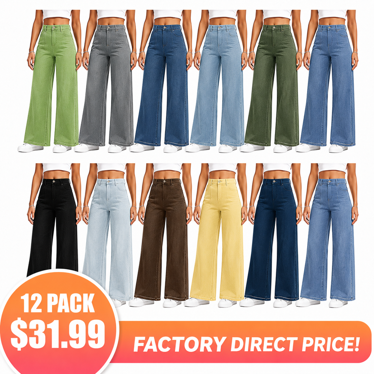 🤲⏰ TODAY ONLY - High Waisted Tummy Control Wide Leg Jeans