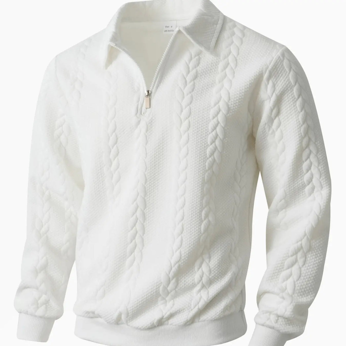 Men's Knitted Half-Zip Fitted Polo Neck Sweater