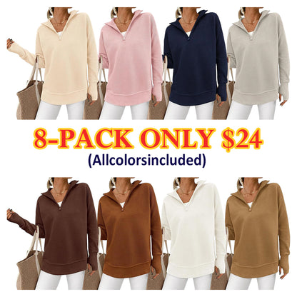 Ultimate Cozy V-Neck Ribbed Knit Pullover – All-Season Comfort & Style