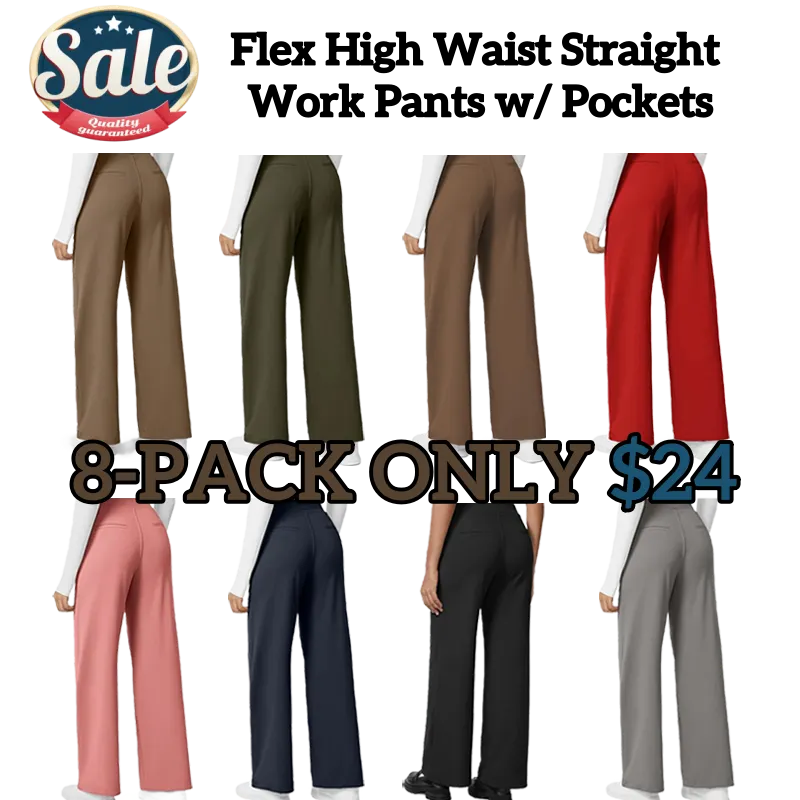 Flex High Waist Pleated Work Pants