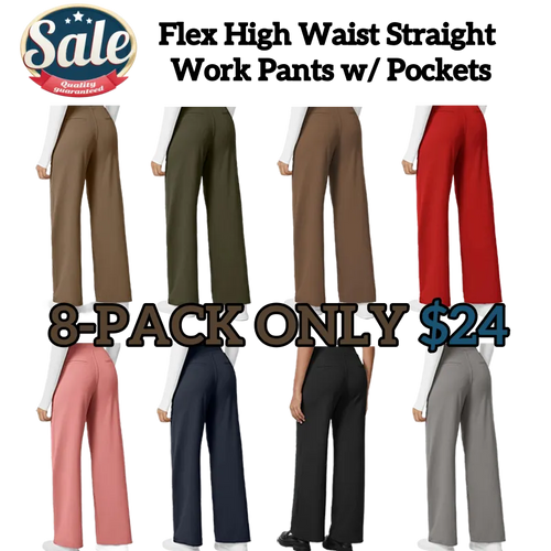 Flex High Waist Pleated Work Pants