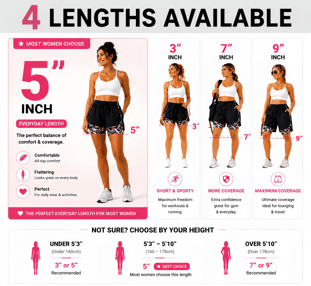 【LAST DAY SALE】Women's casual athletic shorts with pockets