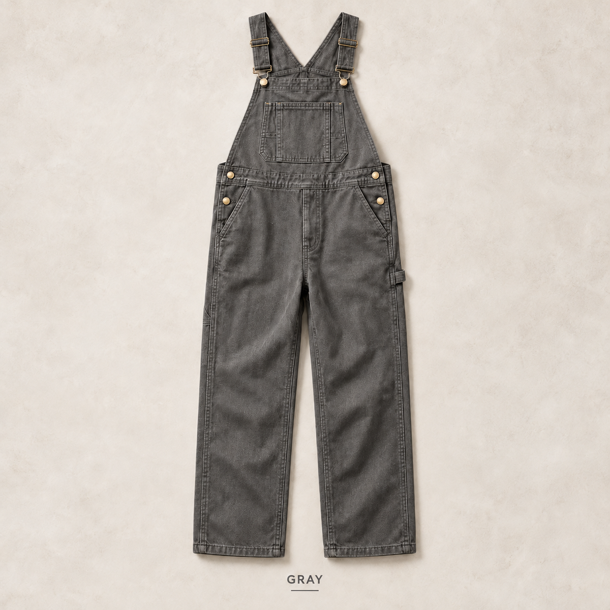 Men's Heavyweight Cotton Denim Overalls Relaxed Fit Straight Leg Dungarees with Multi Pocket Utility